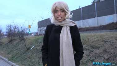 PublicAgent - Luna Corazon - Ebony with blonde hair shaved pussy