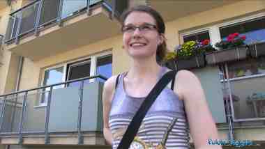 PublicAgent E307 - Julie Paradise - Hot Glasses Babe Fucks In Public Bathroom