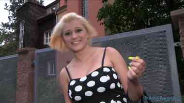 PublicAgent E335 - Roxy Black - Blonde With Big Tits Gets Cum Over Her Tight Pussy