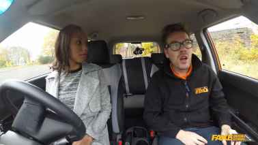 FakeDrivingSchool - Sade Rose - Beautiful Black Teen Learns to Ride