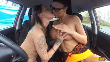 Fake Driving School - Chantelle Fox and Jasmine Jae - Strap On Fun for New Driver