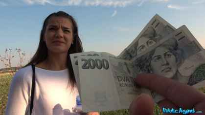 PublicAgent - Nana Garnet - Tight Pussy Fucked For Cash Outside