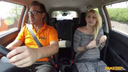 FakeDrivingSchool - Loula Lou - Cheating Blonde Slurps Up Cumshot