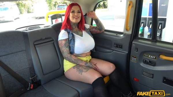 FakeTaxi - Sabien Demonia - Petrol Station Big Boob Surprise