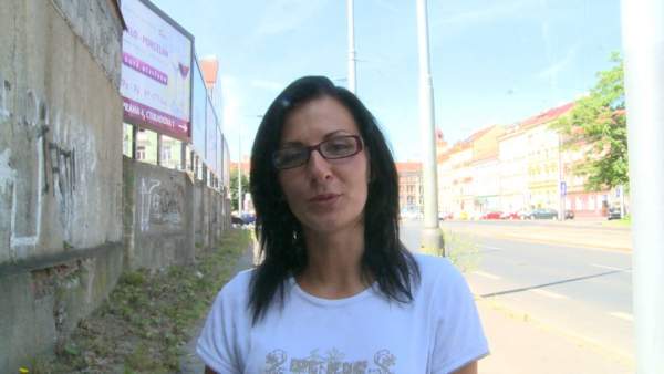 Czech Experiment 12 - Pavlina - Guy cums on a student in the street