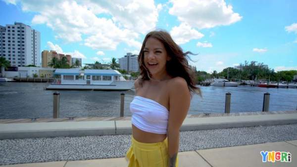 YNGR - Evelin Stone Flashes Around Town And Finds A Cock To Fuck