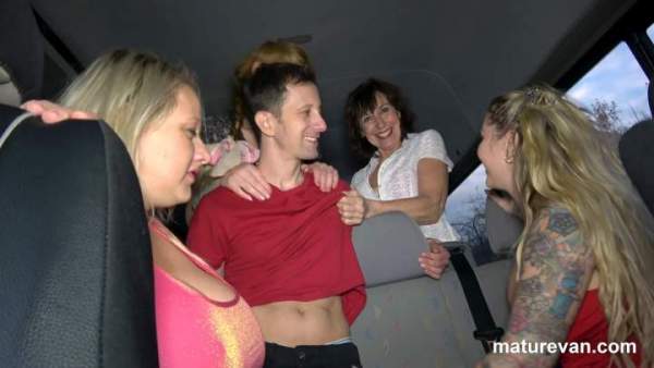 MatureVan - One Young Cock Versus Four Mature Sluts