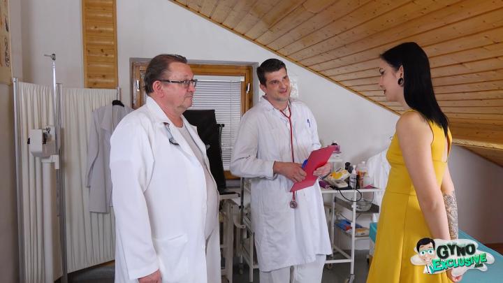 GynoExclusive - Horny bitch Sharlotte Thorne examined and made to cum by 2 doctors