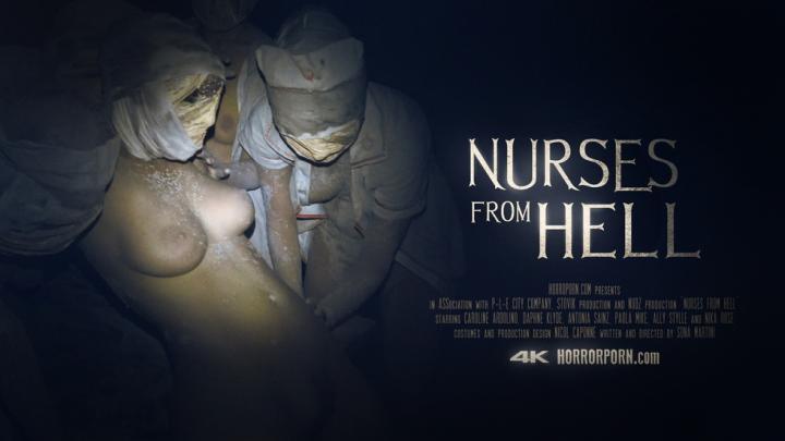 HorrorPorn E08 - Caroline Ardolino, Daphne Klyde, Antonia Sainz, Paola Mike, Ally Stylle and Nika Rose - Nurses From Hell