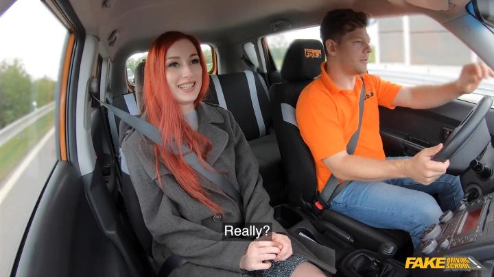FakeDrivingSchool - Gigi Rouge and Michael Fly - Redhead Brit Needs a Licence
