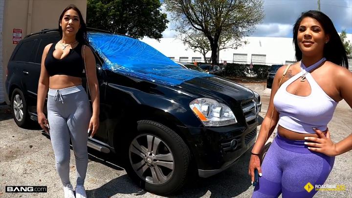 Bang! RoadSideXXX - Zoey Reyes and Ariel Pure Magic Take Turns On A Dick To Get Car Their Fixed