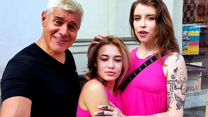 ImmoralLive - Rika Fane, Eden Ivy and Porno Dan - Selfie Museum is Hot Spot for Sorority Sluts - Part 1