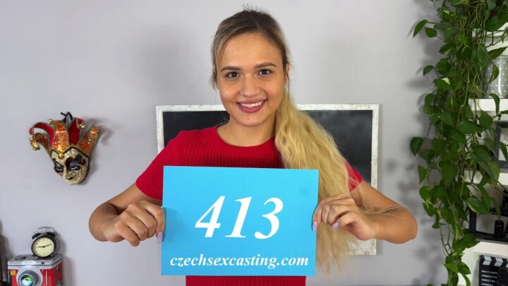 CzechSexCasting E413 - Novella Night and Mr. XY - Smiling blonde Russian babe works wonders with her pussy