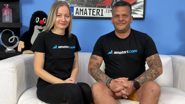 AmateriPremium E100 - April Hugs and Mr. XY - Hot blonde milf is a little nervous