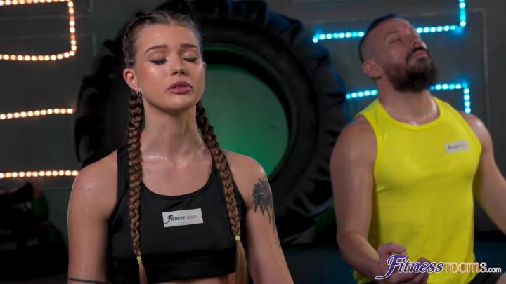 FitnessRooms - Olivia Sparkle and Hume Love - Stretching the yoga teacher