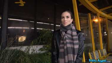 PublicAgent - Ali Bordeaux - Night time outdoor sex at the station